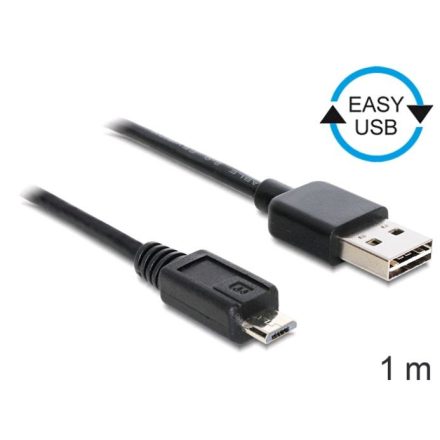 Delock 83366 USB 2.0 -A apa > USB 2.0 micro-B apa kábel 1 m