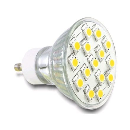 Delock DL46188 GU10 LED fényforrás 15 SMD 5050 LED 3.5W meleg fehér