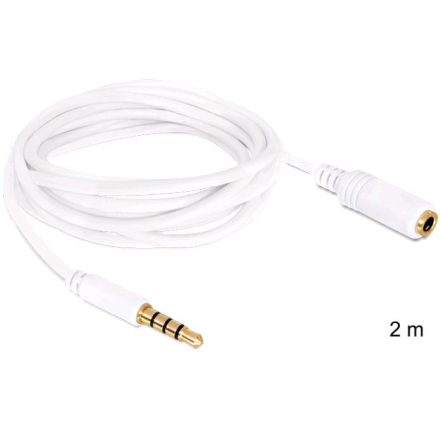 Delock DL84482 audio sztereo Jack 3.5 mm apa / anya IPhone 4 pin kábel 2 m