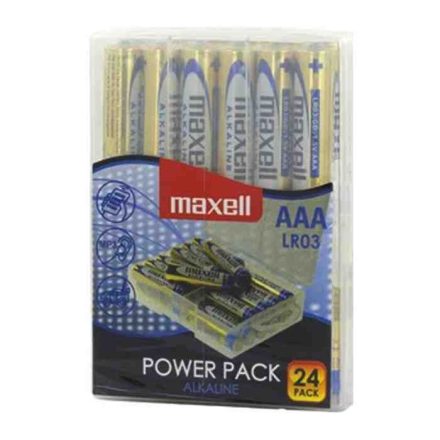 Maxell Alkáli AAA ceruza elem Power Pack (24db / csomag) /LR03/ visszazárható átlátszó műanyag doboz