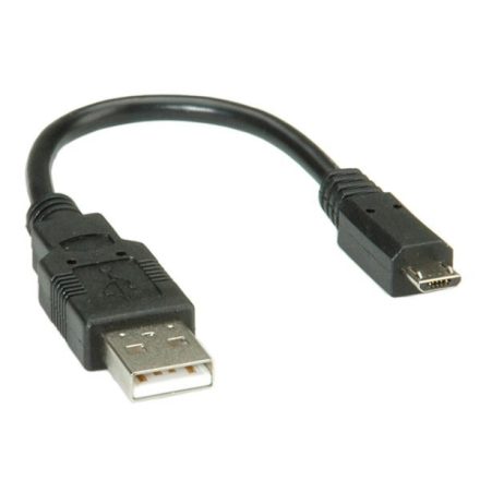 Roline USB 2.0 A --> USB micro B összekötő kábel 15cm (11.02.8310-25)