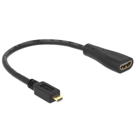 Delock 65391 micro HDMI - D male > 19 pin HDMI - A female 23 cm kábel