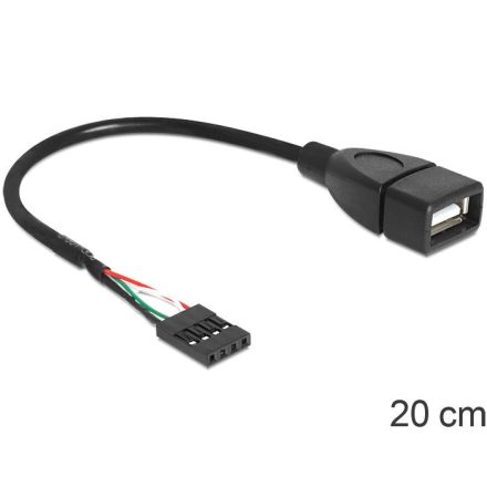 Delock 83291 USB 2.0 type-A female --> pin header kábel 20 cm