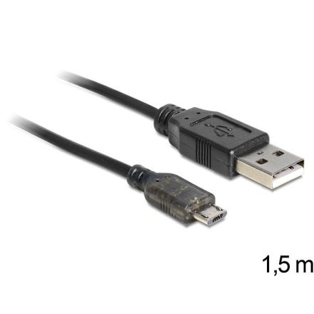 Delock 83272 USB 2.0-A male > USB micro-B male LED indicator kábel 1.5 m