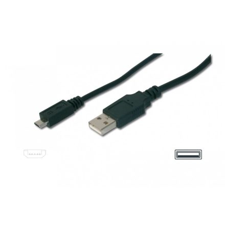 Assmann USB A --> mini USB összekötő kábel 1m (AK-300130-010-S)