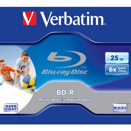 Verbatim BD-R 25GB 6x Blu-Ray írható lemez nyomtatható BRV-6N (43712)