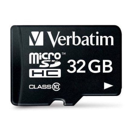 32GB SD HC micro memória kártya Verbatim + adapter (Class 10) (44083)