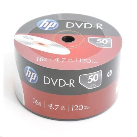 HP DVD-R 4.7GB 16x DVD lemez zsugorhengeres 50db/henger  (HP1650S-)