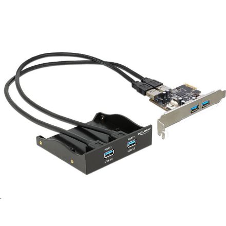 DeLock 2+2x USB 3.0 bővítő kártya PCIe + front panel (61893)