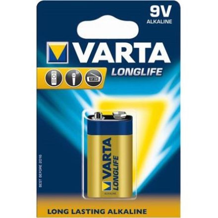 Varta Longlife alkáli elem 9V 6RL61 (1db/csomag)  (4122101411)