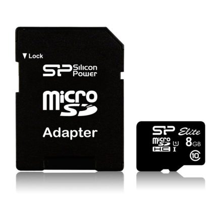 8GB microSDHC Silicon Power CL10 + adapter (SP008GBSTHBU1V10-SP)