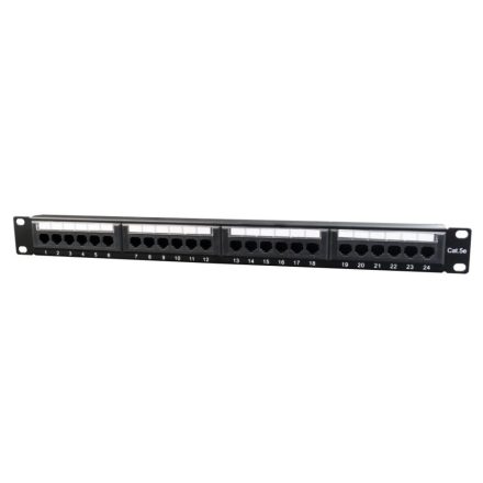 Gembird NPP-C524CM-001 patch panel 24 port 1U 19" CAT 5e