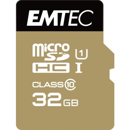 32GB microSDHC Emtec Gold+ CL10 + adapter (ECMSDM32GHC10GP)