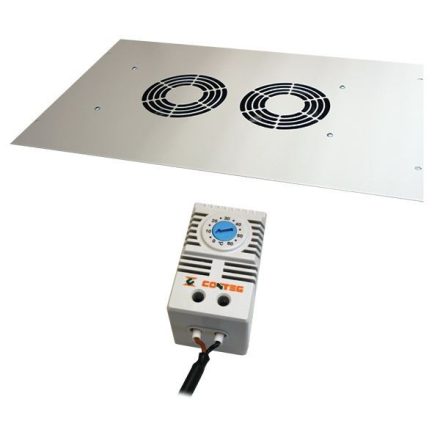 Conteg ventilátor panel + keret 19" 2-es termosztáttal  (DP-VEL-02/100)