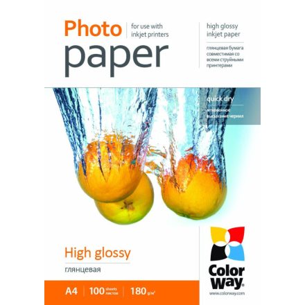 ColorWay PG180100A4 fotópapír magasfényű A4 100 lap