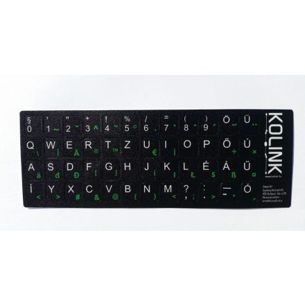 Kolink billentyűzet matrica fekete alapon fehér betűk magyar (5999094000155)