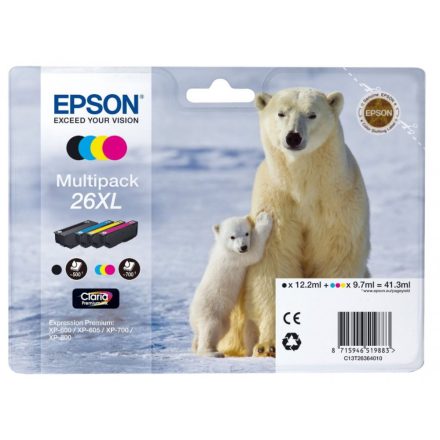 Epson T2636 tintapatron Multipack 4-színű 26XL (C13T26364010)