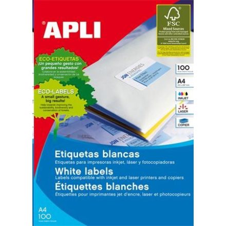 APLI 64x33.9 mm univerzális etikett, kerekített sarkú 2400 darab (LCA2409)