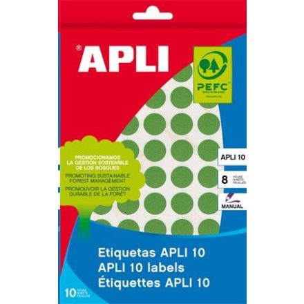 APLI 16 mm kör, kézzel írható etikett, zöld 432 darab (LCA2741)