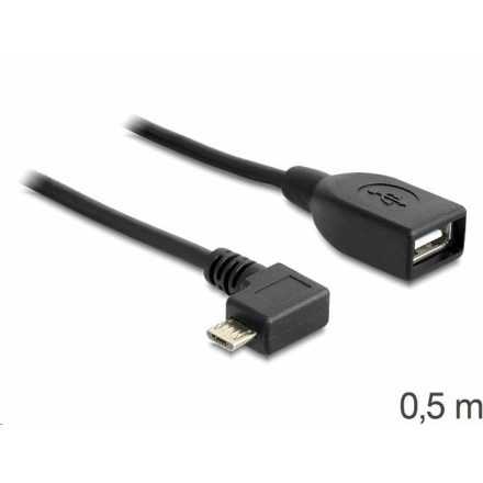 Delock 83271 USB micro-B apa > USB 2.0-A anya OTG forgatott kábel 0.5 m