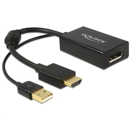 Delock 62667 HDMI-A - Displayport 1.2 adapter, audió funkcióval, fekete