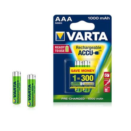 Varta Ready To Use AAA Ni-Mh 1000 mAh ceruza akku (2db/csomag)