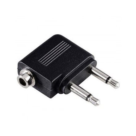 Hama 43357 reülőgép jack adapter; 2x3,5mm jack monó-3,5mm jack sztereó