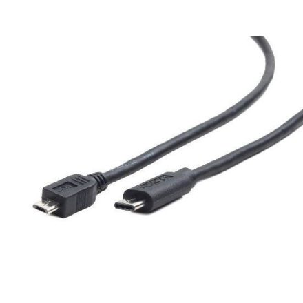 Gembird Cablexpert USB 2.0 micro B apa --> Type-C (USB-C) kábel 1m fekete (CCP-USB2-MBMCM-1M)