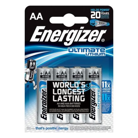 Energizer Ultimate Lithium AA L91 ceruzaelem (4db/csomag)  (7638900262643)