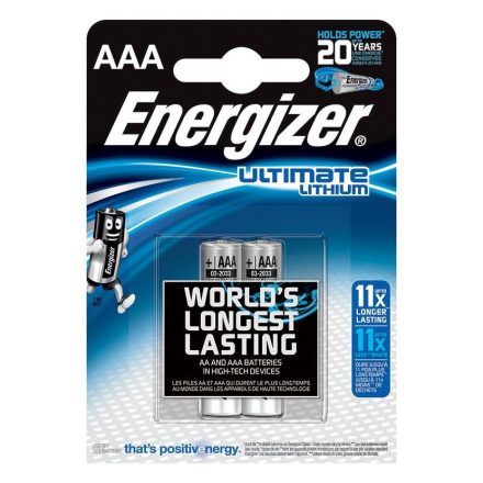 Energizer Ultimate Lithium AAA L92 ceruzaelem (2db/csomag)  (7638900262629)