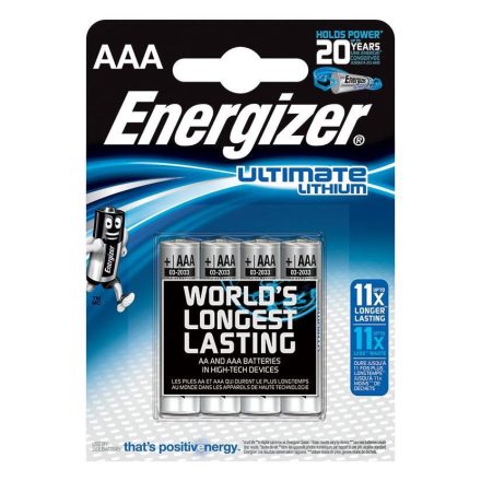 Energizer Ultimate Lithium AAA L92 ceruzaelem (4db/csomag)  (7638900273267)