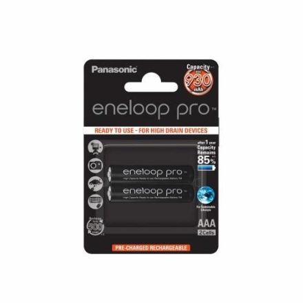 Panasonic Eneloop Pro 1.2V AAA 930mAh akku (2db) /BK-4HCDE-2BE/ Ready to use