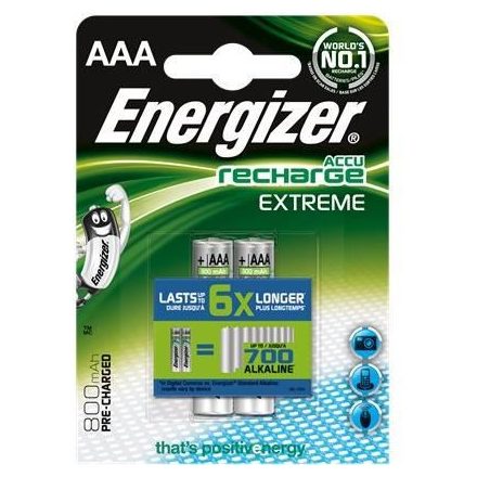 Energizer Extreme 800 mAh AAA akkumulátor (2db/csomag)  (7638900350005)