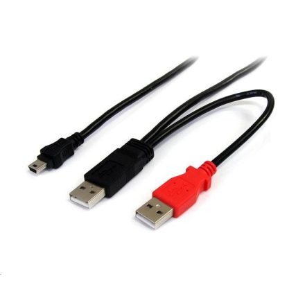 StarTech.com Mini USB -> 2 db USB kábel fekete (USB2HABMY6)