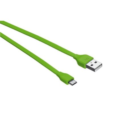 Trust Urban lapos Micro-USB - USB adat/töltőkábel 1m zöld  (20138)