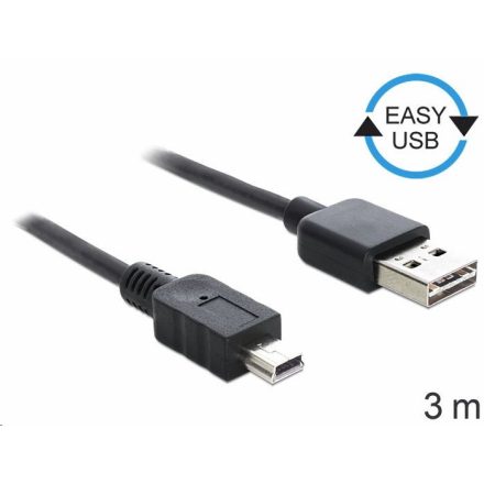 Delock 83364 USB 2.0 -A apa > USB 2.0 mini apa kábel 3 m