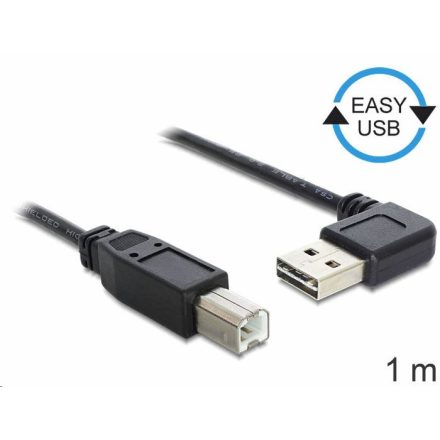 Delock 83374 USB 2.0 -A hajlított apa > USB 2.0-B apa kábel 1 m