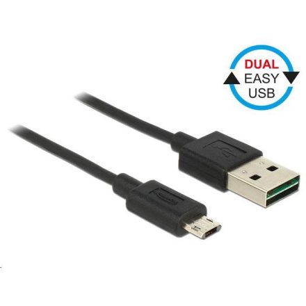 DeLock 83844 EASY USB 2.0 Type-A (male) - Micro Type-B (male) kábel 1m fekete