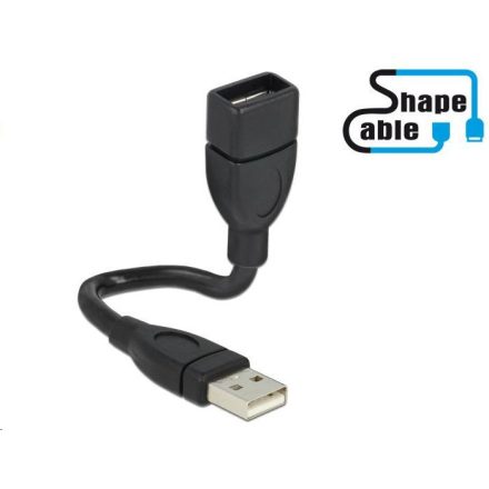 Delock 83497 USB 2.0 A male > USB 2.0 A female hosszabító kábel 15 cm