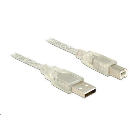 Delock 83892 USB 2.0 Type-A male > USB 2.0 Type-B male 1m áttetsző