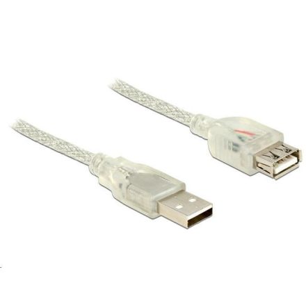 Delock 83880 USB 2.0 Type-A male > USB 2.0 Type-A female 0.5m áttetsző