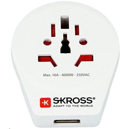 SKROSS World to Europe utazó adapter (SKR-WORLDTOEUUSB)