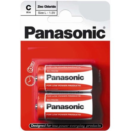 Panasonic 1.5V C elem cink-mangán (2db / csomag)  (R14R-2BP)