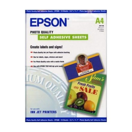 Epson Fotópapír A4 167g 10lap öntapadó (C13S041106)