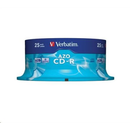 Verbatim 80'/700MB 52x CD lemez Crystal (AZO) hengeres 25db/cs  (43352)