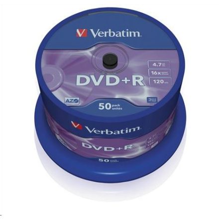 Verbatim DVD+R 4.7GB 16x DVD lemez 50db/henger  (43550)