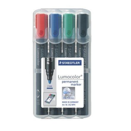 STAEDTLER "Lumocolor 352" alkoholos marker 2 mm kúpos 4 különböző szín (352 WP4)