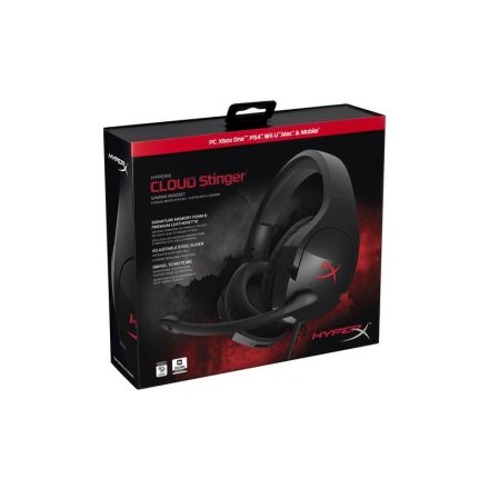 HyperX Cloud Stinger 3.5mm Jack gamer headset fekete  (HX-HSCS-BK/EM / 4P5L7AM)