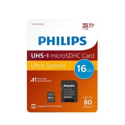 16GB microSDHC Philips CL10 + adapter (FM16MP45B)