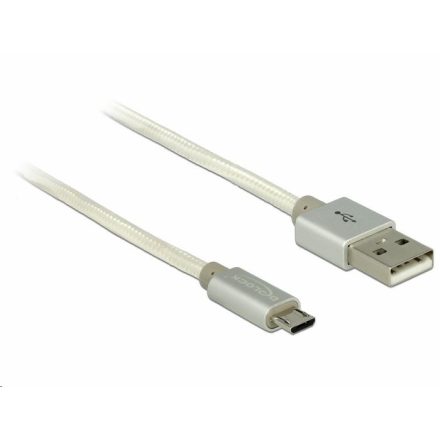 Delock 83916 USB-A apa > USB micro-B apa kábel 1m fehér